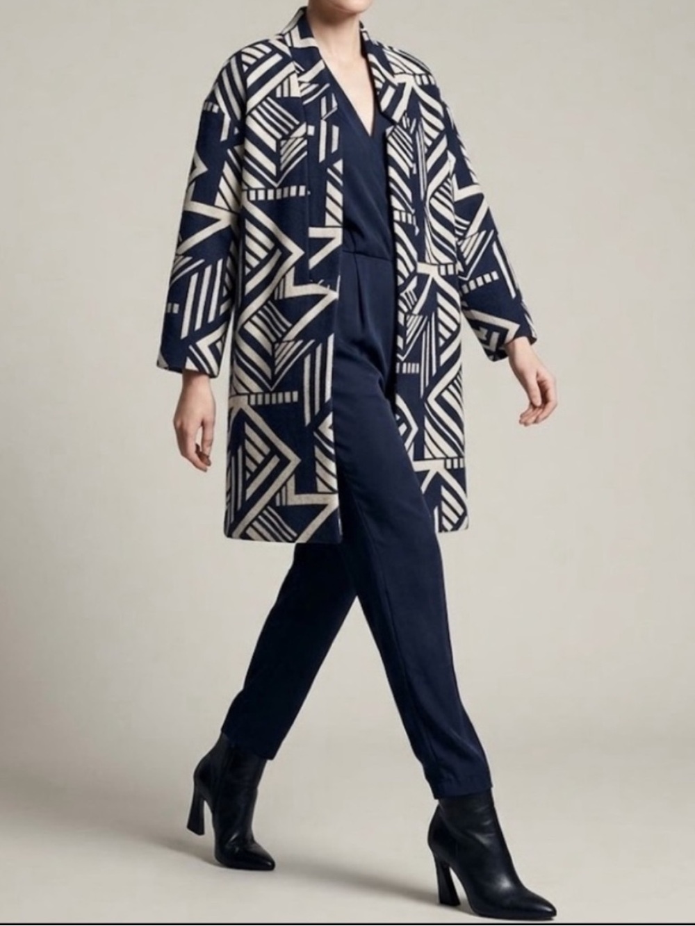 NEW Old Navy Blazer jacke Open Front XSMALL Blue beige Aztec XS